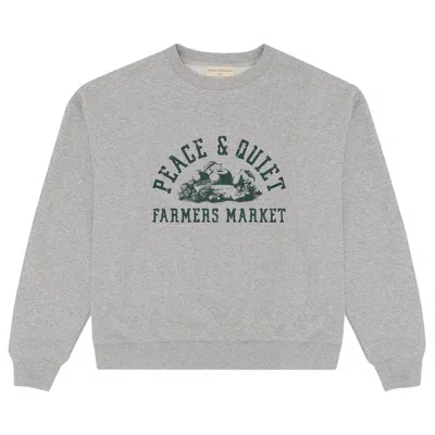 Pre-owned Museum Of Peace And Quiet Museum Of Peace & Quiet Farmers Market Crewneck 'heather' In Grey