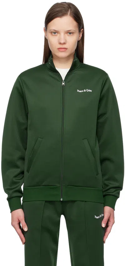 Museum Of Peace And Quiet Green Warm Up Track Jacket In Forest