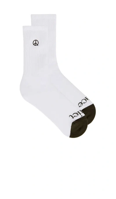 Museum Of Peace And Quiet Icon Socks In White