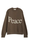 Museum Of Peace And Quiet Museum Of Peace & Quiet Jumbo Wordmark Cotton Fleece Crewneck Sweatshirt In Green