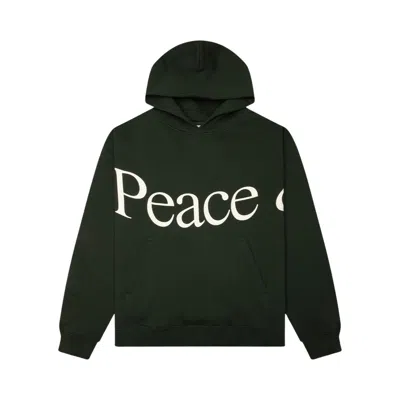 Pre-owned Museum Of Peace And Quiet Museum Of Peace & Quiet Jumbo Wordmark Hoodie 'forest' | Green | Men's Size Xl