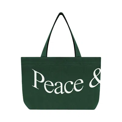 Pre-owned Museum Of Peace And Quiet Museum Of Peace & Quiet Jumbo Wordmark Tote Bag 'forest' | Green | Men's Size Onesize