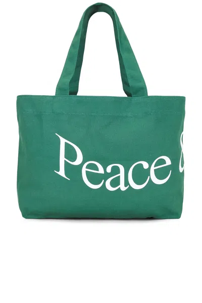 Museum Of Peace And Quiet Jumbo Wordmark Tote Bag In Green