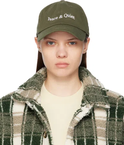 Museum Of Peace And Quiet Khaki Wordmark Cap In Green