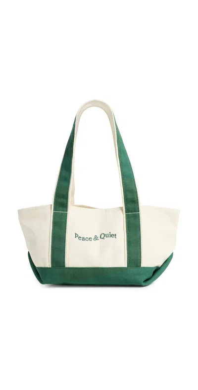 Museum Of Peace And Quiet Mini Wordmark Small Boat Tote Forest In Green