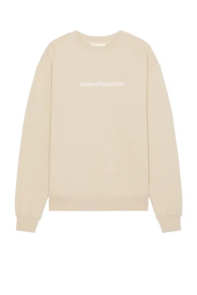 Museum Of Peace And Quiet Mopq Crewneck In Taupe