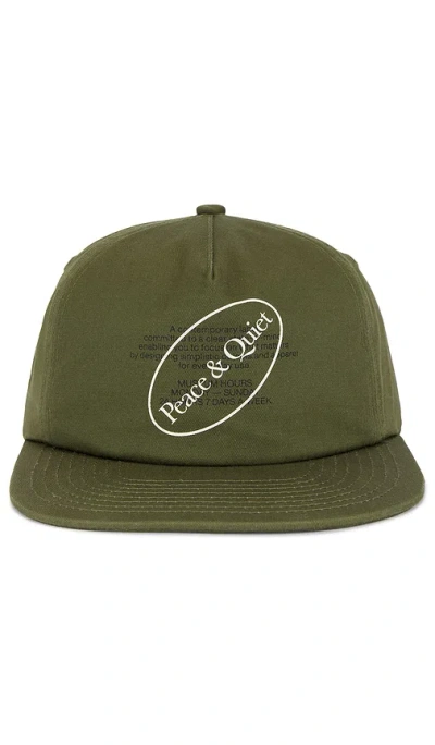 Museum Of Peace And Quiet Museum Hours 5 Panel Hat In 橄榄色