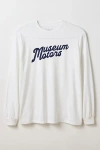 Museum Of Peace And Quiet Museum Of Peace & Quiet Museum Motors Graphic Long Sleeve Tee In White, Men's At Urban Outfitters In White