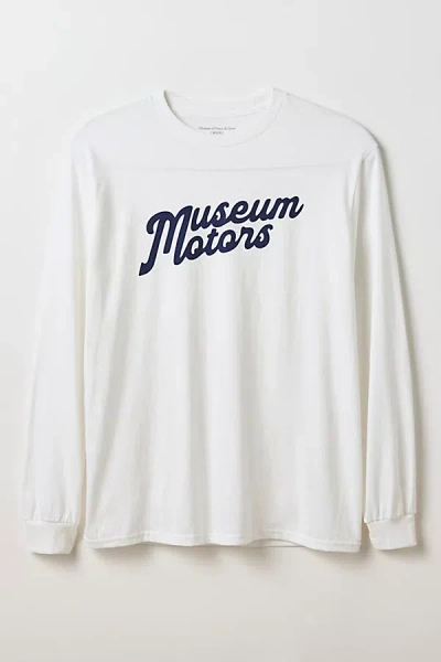 Museum Of Peace And Quiet Museum Of Peace & Quiet Museum Motors Graphic Long Sleeve Tee In White, Men's At Urban Outfitters