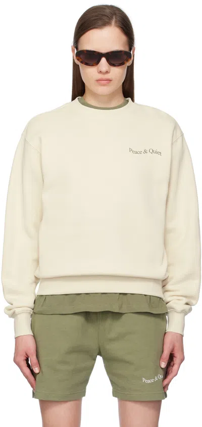 Museum Of Peace And Quiet Off-white Wordmark Sweatshirt In Bone