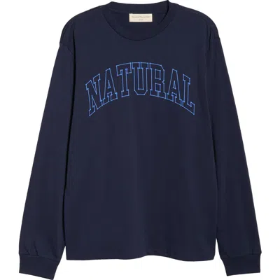 Museum Of Peace And Quiet Museum Of Peace & Quiet Outline Long Sleeve Graphic T-shirt In Blue