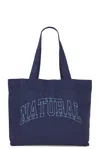 Museum Of Peace And Quiet Outline Tote Bag In Blue