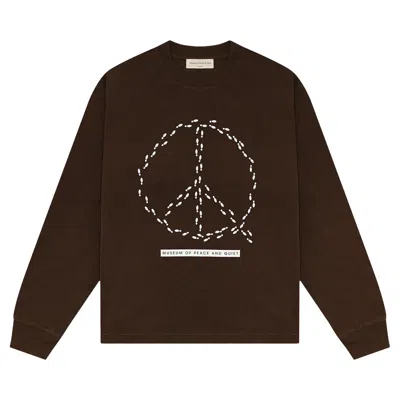 Pre-owned Museum Of Peace And Quiet Museum Of Peace & Quiet Peaceful Path Long-sleeve Shirt 'brown' | Men's Size Xl