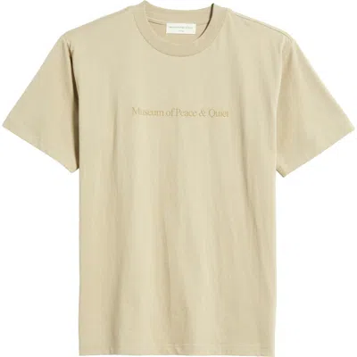 Museum Of Peace And Quiet Museum Of Peace & Quiet Pigment Dyed Logo Graphic T-shirt In Brown
