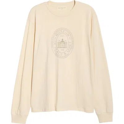 Museum Of Peace And Quiet Museum Of Peace & Quiet Retreat Center Long Sleeve Cotton Graphic T-shirt In Neutral