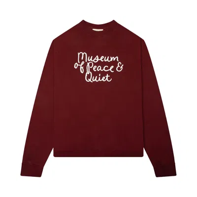 Pre-owned Museum Of Peace And Quiet Museum Of Peace & Quiet Scribble Crewneck 'burgundy' | Red | Men's Size S