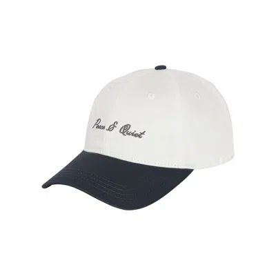 Pre-owned Museum Of Peace And Quiet Museum Of Peace & Quiet Signature 2 Tone Dad Hat 'navy' | Blue | Men's Size Onesize