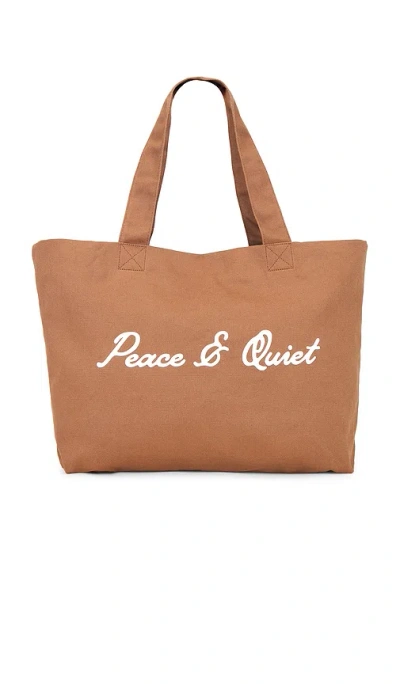 Museum Of Peace And Quiet Signature Zip Tote Bag In Brown