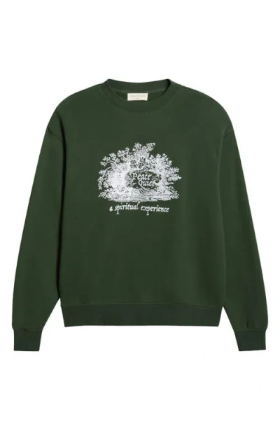 Museum Of Peace And Quiet Museum Of Peace & Quiet Spiritual Experience Cotton Graphic Sweatshirt In Forest
