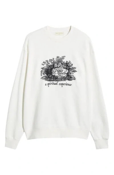 Museum Of Peace And Quiet Museum Of Peace & Quiet Spiritual Experience Cotton Graphic Sweatshirt In White