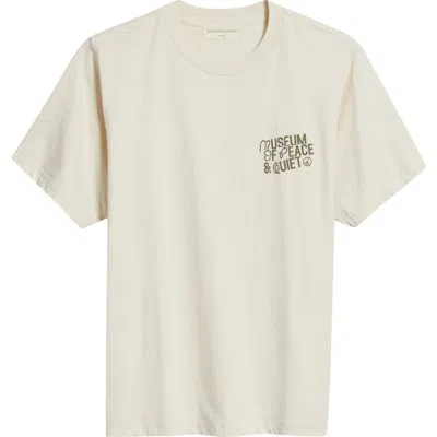 Museum Of Peace And Quiet Museum Of Peace & Quiet Stamp Cotton T-shirt In Bone