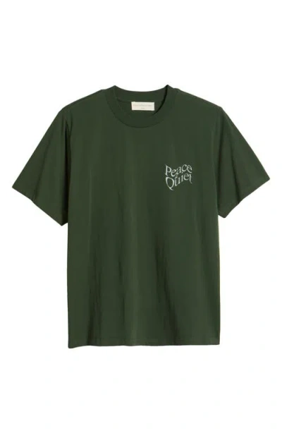Museum Of Peace And Quiet Museum Of Peace & Quiet Warped Cotton Logo Graphic T-shirt In Forest