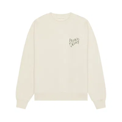 Pre-owned Museum Of Peace And Quiet Museum Of Peace & Quiet Warped Crewneck 'bone' | White | Men's Size M