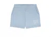 Museum Of Peace And Quiet Women's Warped Printed Logo Sweatshorts In Baby Blue In Blue