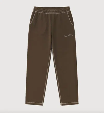 Museum Of Peace And Quiet Women's Wordmark Reverse Stitched Sweatpants In Brown