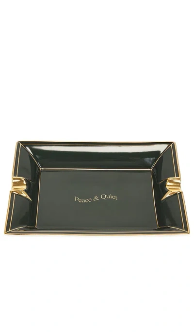 Museum Of Peace And Quiet Wordmark Ash Tray In Forest & Gold