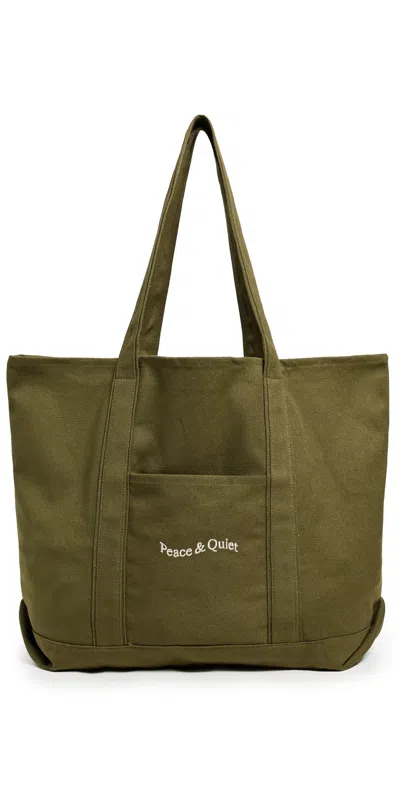 Museum Of Peace And Quiet Wordmark Boat Tote Brown