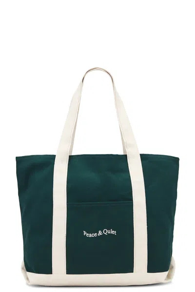 Museum Of Peace And Quiet Wordmark Boat Tote In Forest