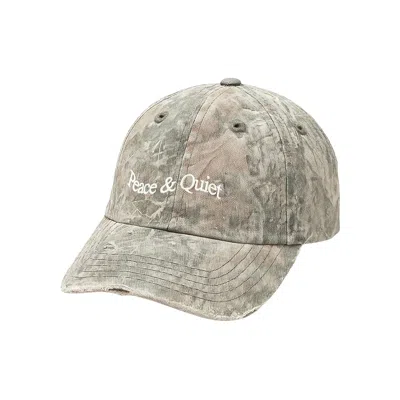 Pre-owned Museum Of Peace And Quiet Museum Of Peace & Quiet Wordmark Camo Dad Hat 'camouflage' | Green | Men's Size Onesize
