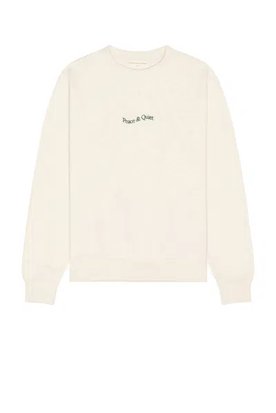 Museum Of Peace And Quiet Wordmark Crew Neck Sweatshirt In Bone