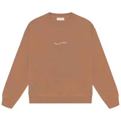 Pre-owned Museum Of Peace And Quiet Museum Of Peace & Quiet Wordmark Crewneck 'adobe' | Brown | Men's Size Xl