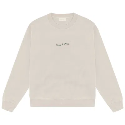 Pre-owned Museum Of Peace And Quiet Museum Of Peace & Quiet Wordmark Crewneck 'bone' | White | Men's Size L