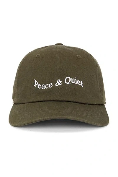 Museum Of Peace And Quiet Wordmark Dad Hat In Olive
