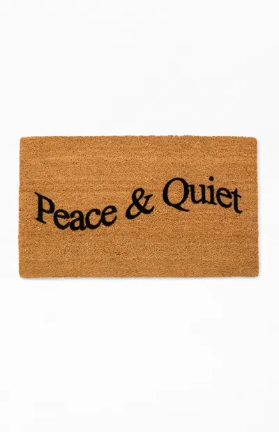 Museum Of Peace And Quiet Wordmark Door Mat In Brown