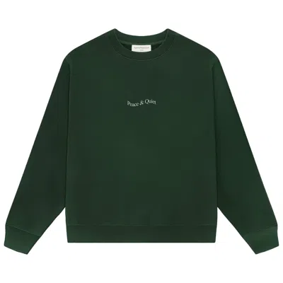 Pre-owned Museum Of Peace And Quiet Museum Of Peace & Quiet Wordmark Lightweight Sweater 'forest' | Green | Men's Size M
