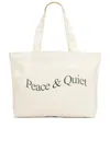 Shop Museum Of Peace And Quiet Wordmark Pigment Dyed Tote Bag In Bone