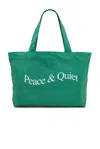 Museum Of Peace And Quiet Wordmark Pigment Dyed Tote Bag In Forest
