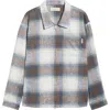 Museum Of Peace And Quiet Museum Of Peace & Quiet Wordmark Plaid Zip Shirt Jacket In Gray