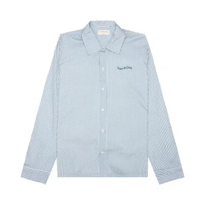 Pre-owned Museum Of Peace And Quiet Museum Of Peace & Quiet Wordmark Poplin Button-up 'baby Blue' | Men's Size M