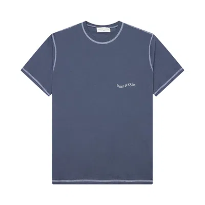 Pre-owned Museum Of Peace And Quiet Museum Of Peace & Quiet Wordmark Reverse Stitched T-shirt 'slate' | Grey | Men's Size L In Gray