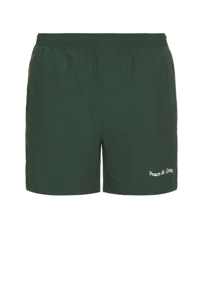 Museum Of Peace And Quiet Wordmark Shorts In Green