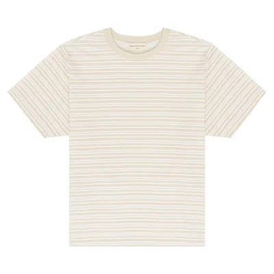 Pre-owned Museum Of Peace And Quiet Museum Of Peace & Quiet Wordmark Striped T-shirt 'bone' | White | Men's Size Xl