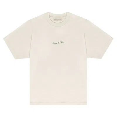 Pre-owned Museum Of Peace And Quiet Museum Of Peace & Quiet Wordmark T-shirt 'bone' | White | Men's Size Xs