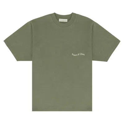Pre-owned Museum Of Peace And Quiet Museum Of Peace & Quiet Wordmark T-shirt 'olive' | Green | Men's Size M