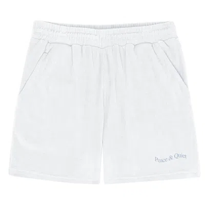 Pre-owned Museum Of Peace And Quiet Museum Of Peace & Quiet Wordmark Terry Cloth Short 'white' | Men's Size M