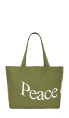 Museum Of Peace And Quiet Wordmark Tote Bag In Olive